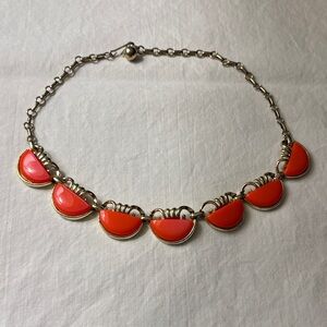 Elegant Orange and Gold Necklace
